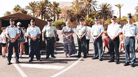 Imagen de la exposición del ejercito en Costa Teguise.