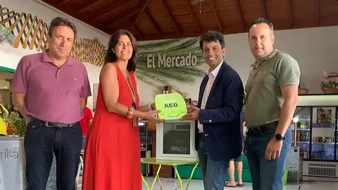 Evelia García junto a Marcos Bergaz, Hugo delgado y Enrique Espinosa.