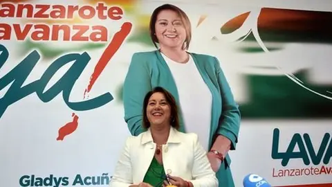 Gladys Acuña durante la presentación del proyecto de Lanzarote Avanza.