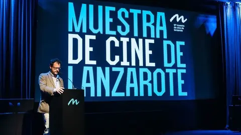Imagen de Javier Fuentes durante la muestra de cine.