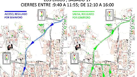 Imagen del desvio provisional del tráfico.