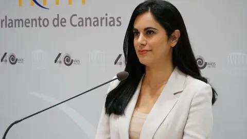 Vidina Espino en el Parlamento de Canarias.