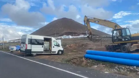 Imagen de la obra que se está realizando en Tahíche. 