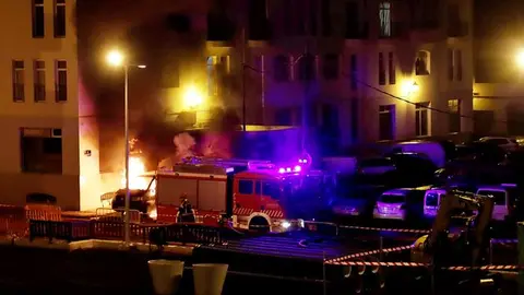 Imagen del momento del incendio captada por un vecino de la zona