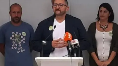 Marcos Lemes durante una comparecencia ante los medios.