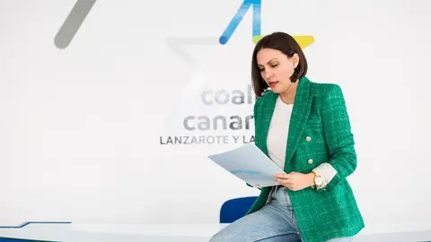 Migdalia Machín en la sede de CC en Arrecife.