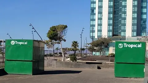 Imagen de las casetas que se montaron en Arrecife para el carnaval.