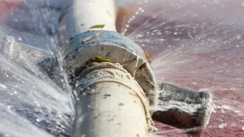 Imagen de una tubería de agua en Lanzarote. 
