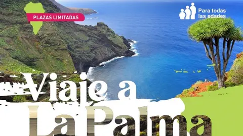 Cartel promocional del viaje a La Palma organizado por Tinajo.