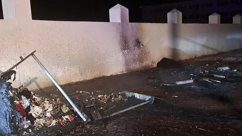 Incendio en la calle Fasnia de Arrecife.