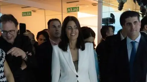 Evelia García el pasado viernes en la inauguración de la nueva imagen de la Casa de los Volcanes.