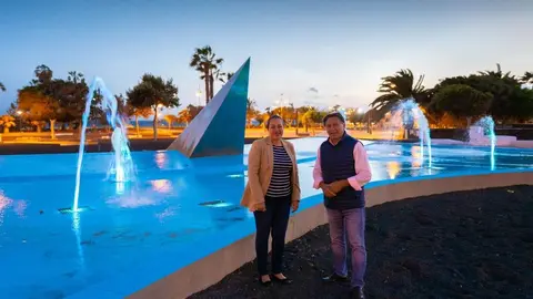 Astrid Pérez con Roberto Herbón.