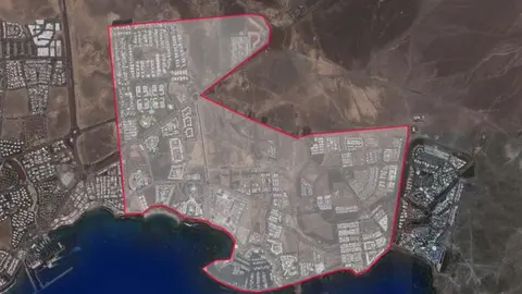 Foto de la zona afectada por el corte de suministro en Playa Blanca.