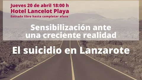 Cartel de la charla de sensibilización sobre el suicidio.