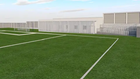 Imagen final del proyecto que se está realizando en el campo de fútbol de San Bartolomé.