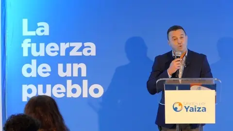 Óscar Noda el día de la presentación de su candidatura.