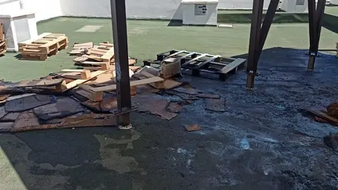 Imagen de la zona que se quemó del hotel