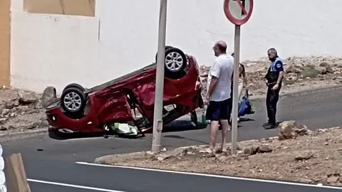 Imagen de cómo quedó uno de los vehículos.