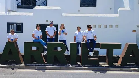 Marcos Lemes con sus compañeros en Arrieta