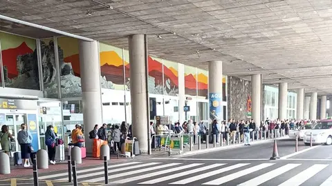 Imagen de este miércoles por la mañana en el aeropuerto de Lanzarote.