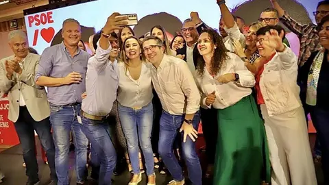 Marcos Bergaz en el mitin de Patxi López.