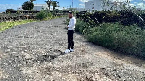 David Álvarez, candidato del PP, en Haría.