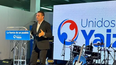 Óscar Noda durante el acto de cierre de campaña de Unidos Por Yaiza.