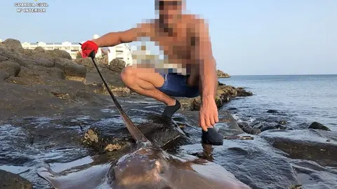 Imagen del detenido por la Guardia Civil.
