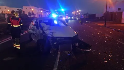 Accidente provocado en Playa Blanca.