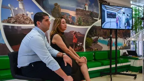 Benjamín Perdomo con María Dolores Corujo.