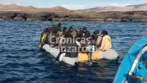 Imagen de una de las pateras llegadas a Lanzarote.