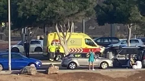 Imagen del momento del accidente de este viernes.