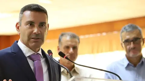 Rueda de prensa de este martes en el Cabildo de Lanzarote.