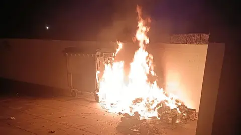 Imagen del incendio de la calle Los Volcanes de Costa Teguise.