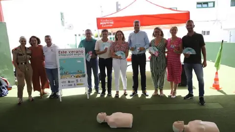 Los responsables del Consorcio en su presentación en Tías. 