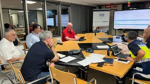 Imagen del encuentro de coordinación con Fernando Clavijo al frente