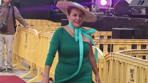 Imagen de una de las participantes en la pasarela de La Graciosa.