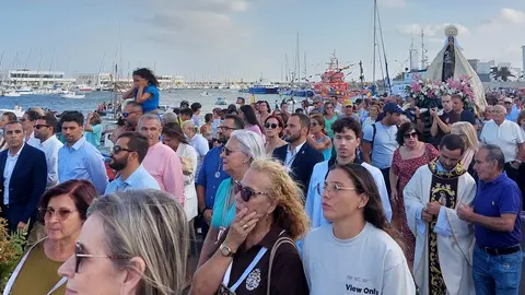 Procesión marítima de la Virgen del Carmen, en Arrecife