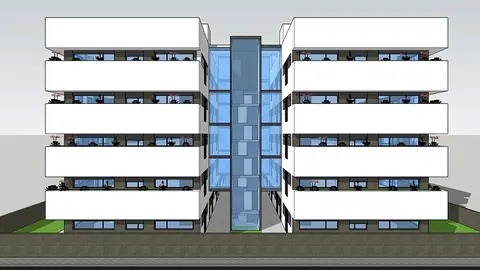 Infografía de lote de viviendas.