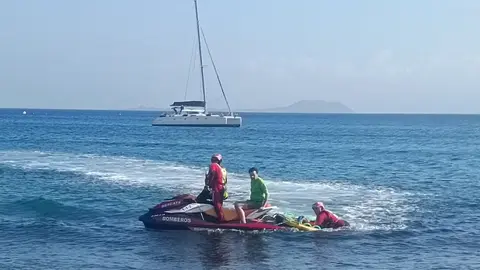 Rescate de los bomberos en Yaiza.