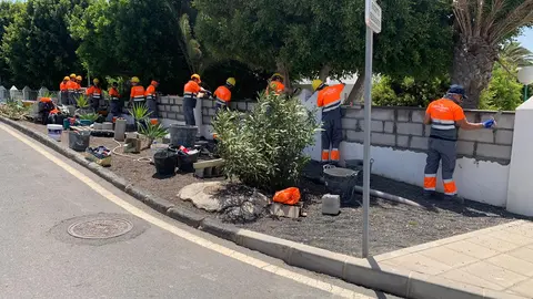 Imagen de una de las obras que se están realizando en uno de los centros.