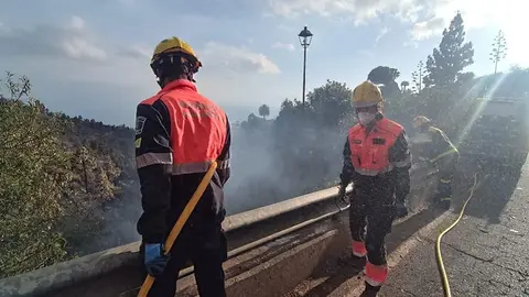 Bomberos de Lanzarote en el incendio de La Palma