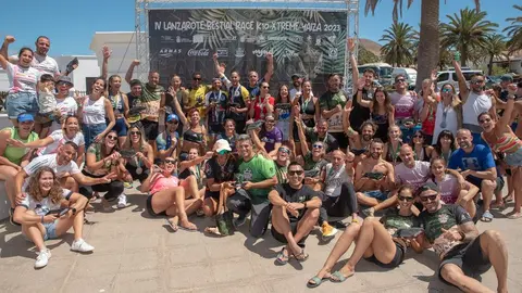 Los ganadores de todas las categorías de la IV edición de la Bestial Race Lanzarote tras la entrega de premios_Alby Martín