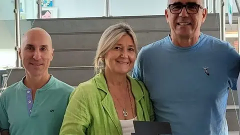 Carmen Pellón en un acto en el Instituto de Costa Teguise.