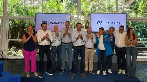 Imagen de los principales dirigentes del PP este sábado