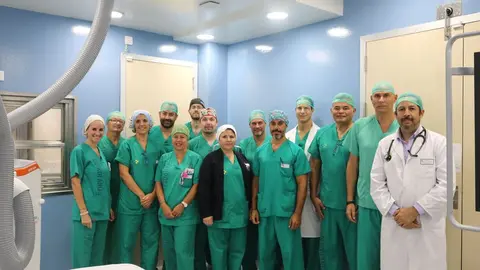 Participantes en las intervenciones realizadas esta semana en el Hospital Dr. José Molina Orosa.