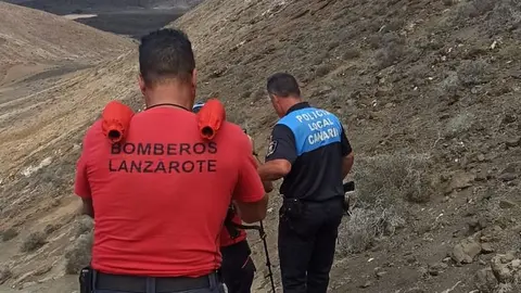 Imagen del momento del traslado de la persona herida