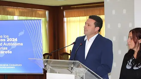 Óscar Noda en su comparecencia ante los medios de comunicación sobre los presupuestos autonómicos.