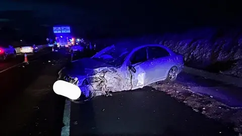 Imagen del estado del vehículo tras el choque.