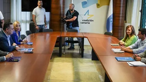 David Toledo y Poli Suárez al frente de los equipos negociadores de CC y PP en Canarias.